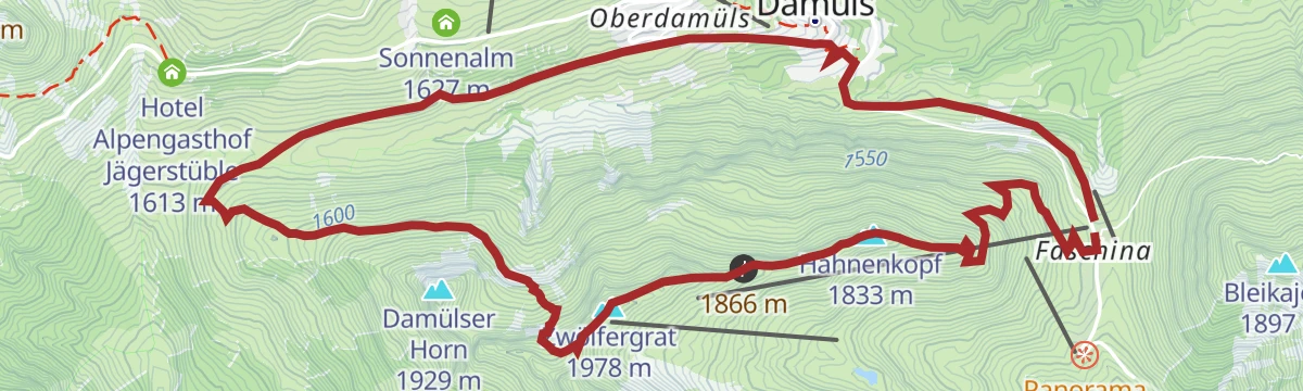 Route map: Rundtour Faschina-Damüls-Faschina